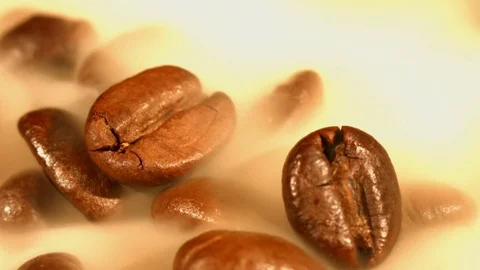 Coffee beans with steam Stock Footage 69912720