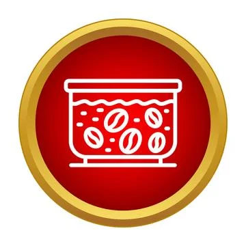 Coffee beans storing in glass container icon Stock Illustration
