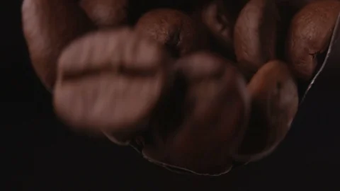 Coffee beans strew close up Stock-Footage 86265505