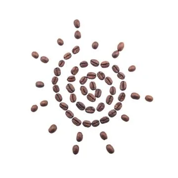 Coffee beans sun shape Stock Photos