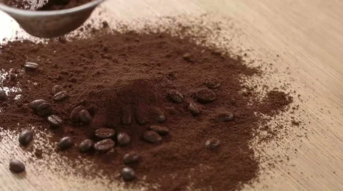 Coffee Beans on the Table Stock Footage 62395145