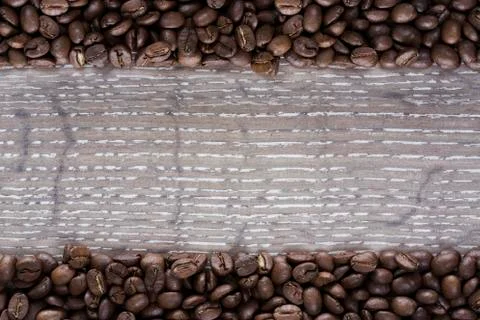 Coffee beans on a table Stockfoto's