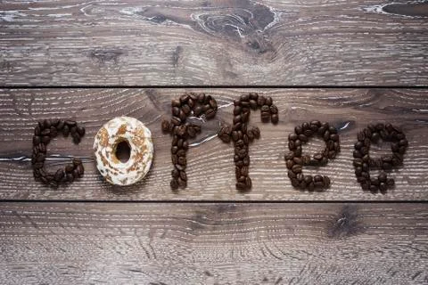 Coffee beans on a table 写真素材