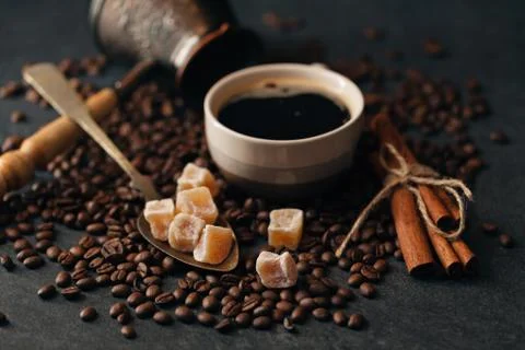Coffee beans on the table Stock-Fotos