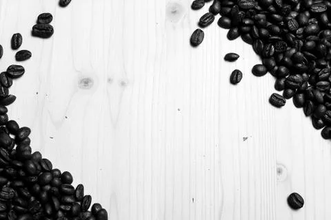 Coffee beans on the table Stock Photos
