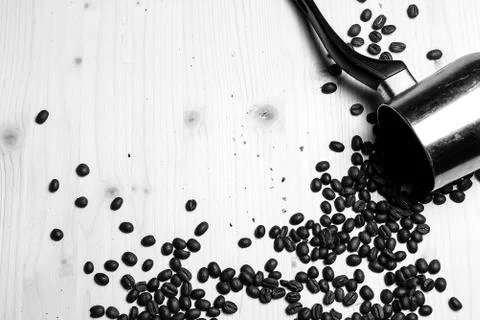Coffee beans on the table Stock Photos