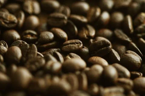 Coffee beans texture background close up Stock Photos