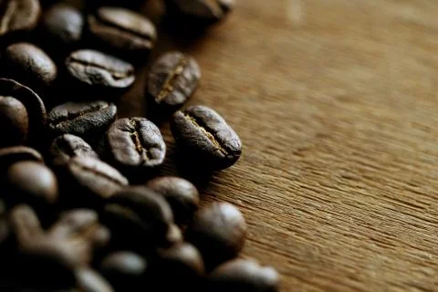Coffee beans texture background close up Stock Photos