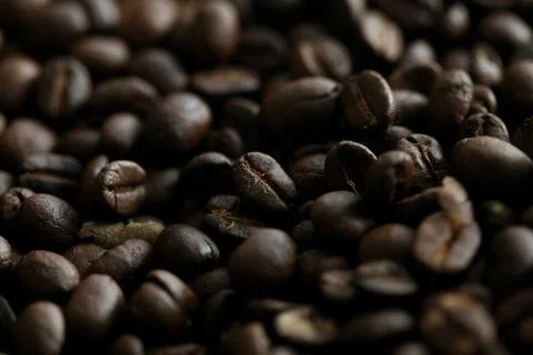 Coffee beans texture background close up Stock Photos