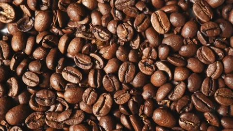 Coffee Beans Texture Close Up Stock Footage 344571192