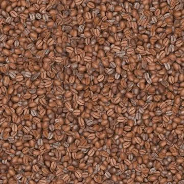 Coffee Beans Texture Pattern - Seamless Stock Illustration