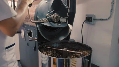Coffee Beans traditional Roasting machine in Colombia Stock Footage 270975603