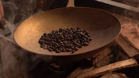 Coffee beans undergoing the process of roasting Stock-Footage 243348535