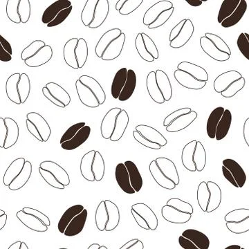 Coffee beans vector isolated seamless pattern	 库存插图