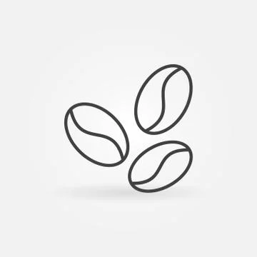 Coffee beans vector outline concept icon Stock Illustration