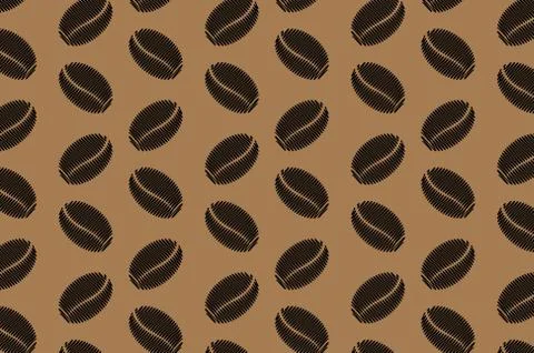 Coffee beans - vector pattern Stock Illustration