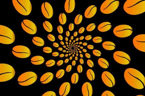 Coffee beans - vector pattern Stock Illustration