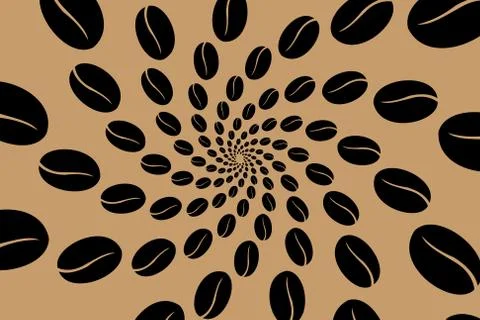 Coffee beans - vector pattern Illustrazione stock