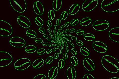 Coffee beans - vector pattern 스톡 일러스트