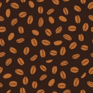 Coffee  beans. Vector  pattern Stock Illustration