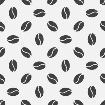 Coffee beans vector seamless pattern 스톡 일러스트