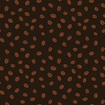 Coffee beans vector seamless pattern illustration. Roasted coffee beans Illustrazione stock