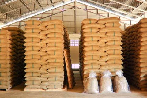 Coffee beans warehouse Stock Photos