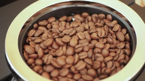 Coffee beans was grinded with an electric grinder Stock Footage 137808880