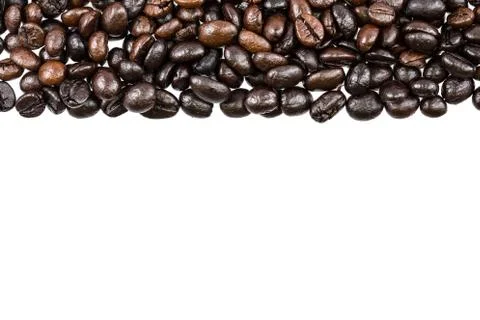 Coffee beans on white background and texture Stock Photos