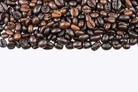 Coffee beans on white background and texture Stock Photos