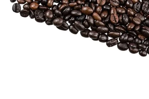 Coffee beans on white background and texture Stock Photos