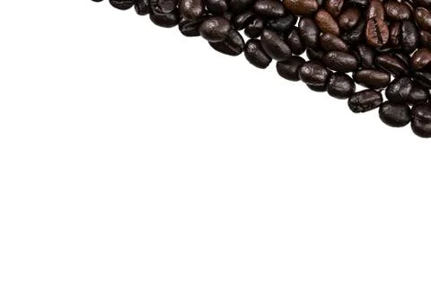 Coffee beans on white background and texture Stock Photos