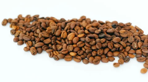 Coffee beans on white background Stock Footage 33009423