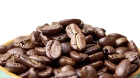 Coffee beans on white background Stock Footage 169709707