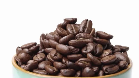 Coffee beans on white background Stock Footage 169709746
