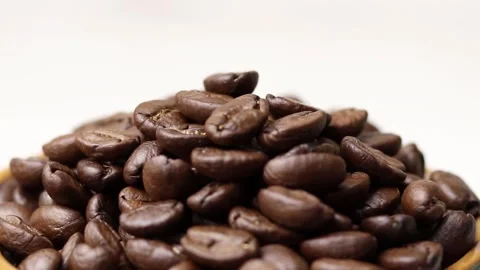 Coffee beans on white background Stock Footage 169709914