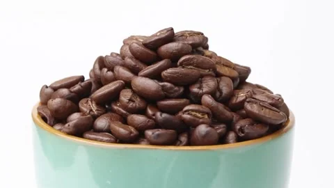 Coffee beans on white background Stock Footage 169709920
