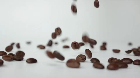 Coffee beans on white background Stock Footage 268246630