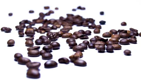Coffee beans on white background Stock Photos