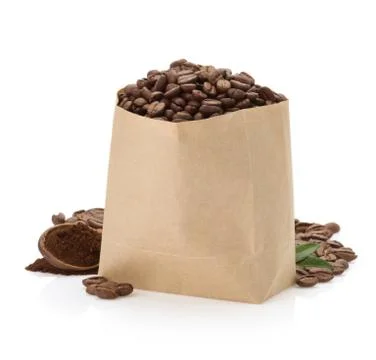 Coffee beans on white background Stock Photos