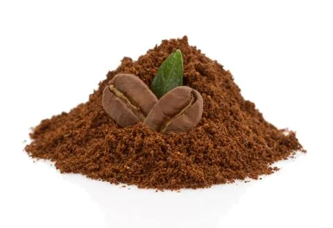 Coffee beans on white background Stock Photos