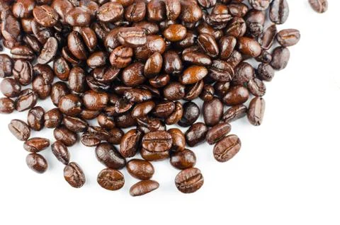 Coffee beans on white background Stock Photos
