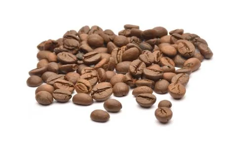 Coffee beans on white background Stock Photos