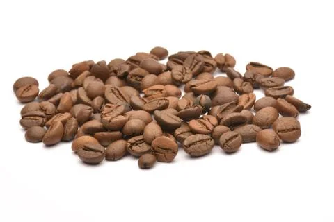 Coffee beans on white background Stock Photos
