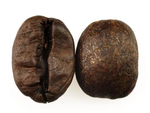 Coffee beans on a white background. Stock Photos