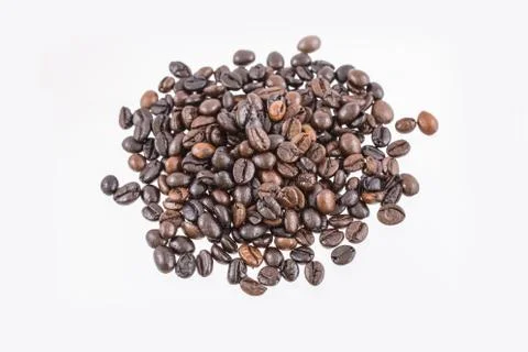 Coffee beans on white background Stock Photos