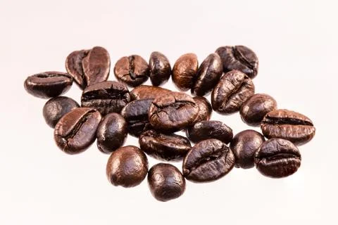 Coffee beans on white background Stock Photos