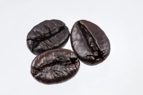 Coffee beans on white background Stock Photos