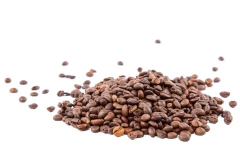 Coffee beans on white background. Stock Photos