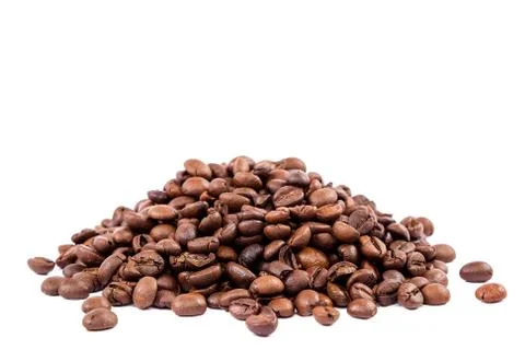 Coffee beans on white background. Stock Photos